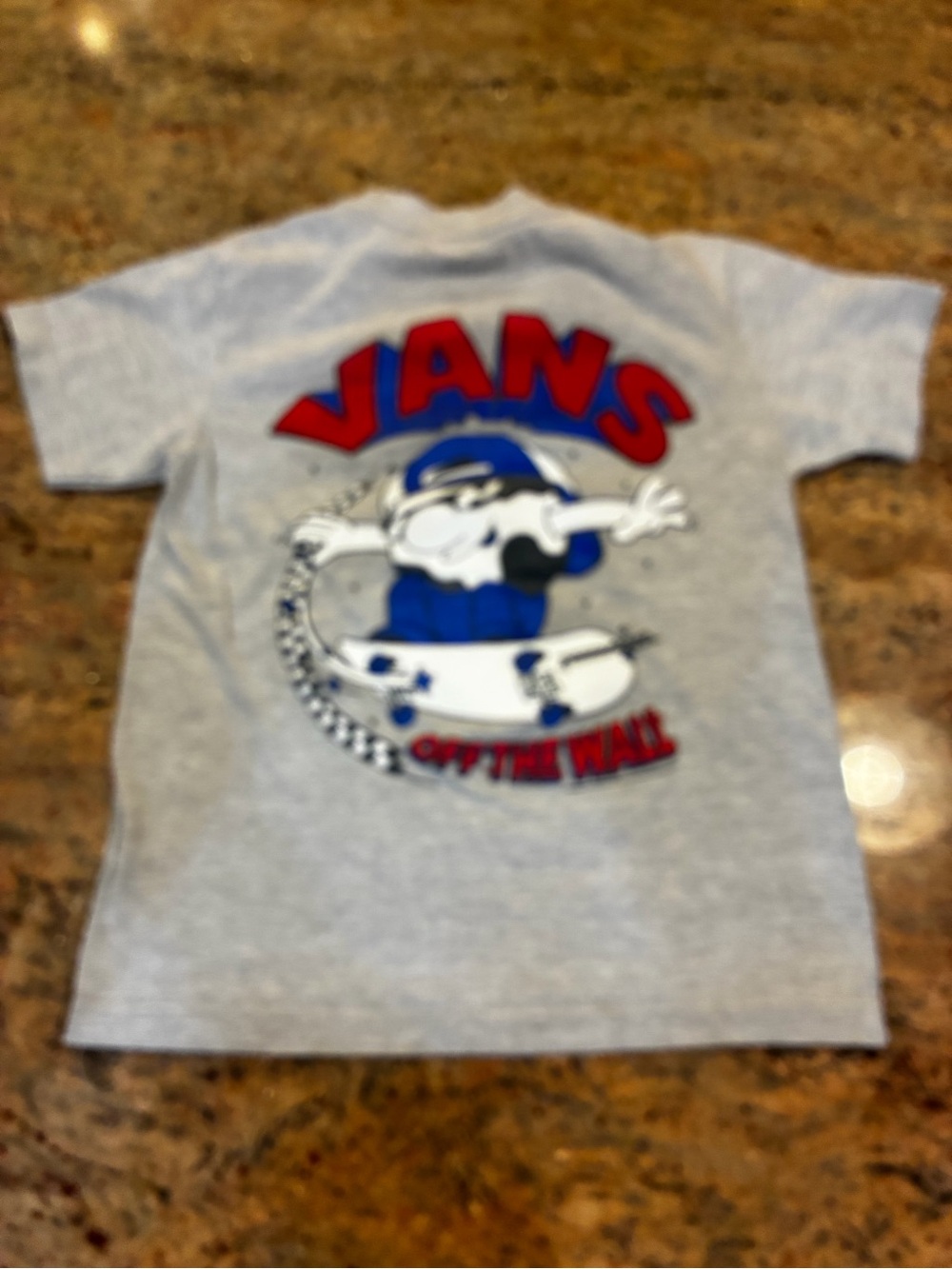 Vans Kids Grey Tee with Red & Blue Skate Graphic